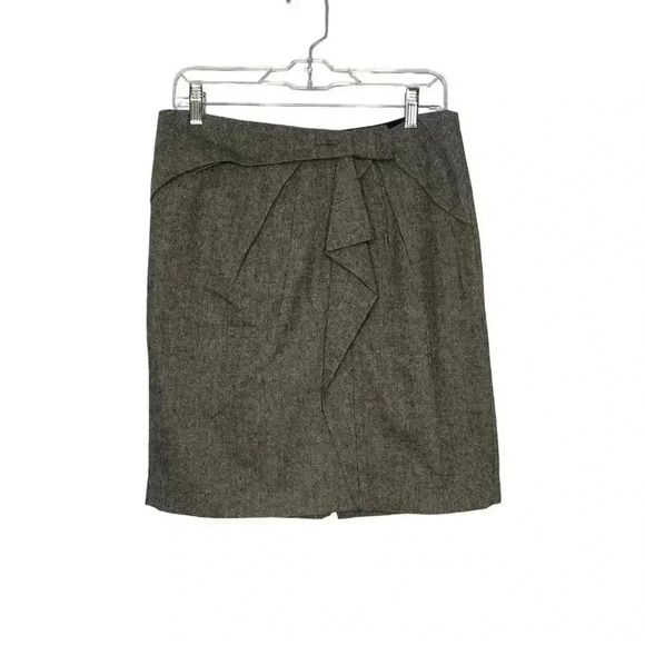 BANANA REPUBLIC Stretch Bow Pleats Wool Blend Tweed Skirt - Picture 1 of 7